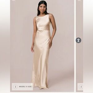 Revelry Soft Champagne Serena Satin Dress